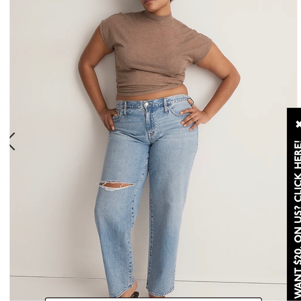 NWT Madewell Low-Rise Baggy Straight Jean